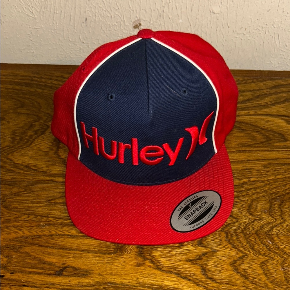 Hurley Red and Navy Snapback Cap